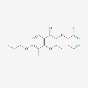 molecular formula C20H19FO4 B5105946 3-(2-fluorophenoxy)-2,8-dimethyl-7-propoxy-4H-chromen-4-one 
