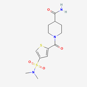 molecular formula C13H19N3O4S2 B5105952 1-({4-[(dimethylamino)sulfonyl]-2-thienyl}carbonyl)-4-piperidinecarboxamide 