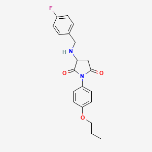 molecular formula C20H21FN2O3 B5105957 3-[(4-fluorobenzyl)amino]-1-(4-propoxyphenyl)-2,5-pyrrolidinedione 