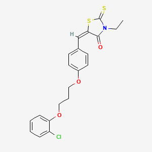 molecular formula C21H20ClNO3S2 B5105984 5-{4-[3-(2-chlorophenoxy)propoxy]benzylidene}-3-ethyl-2-thioxo-1,3-thiazolidin-4-one 