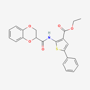 molecular formula C22H19NO5S B5105986 ethyl 2-[(2,3-dihydro-1,4-benzodioxin-2-ylcarbonyl)amino]-5-phenyl-3-thiophenecarboxylate 