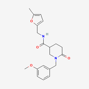 molecular formula C20H24N2O4 B5105991 1-(3-methoxybenzyl)-N-[(5-methyl-2-furyl)methyl]-6-oxo-3-piperidinecarboxamide 