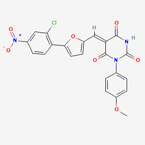 molecular formula C22H14ClN3O7 B5106009 5-{[5-(2-chloro-4-nitrophenyl)-2-furyl]methylene}-1-(4-methoxyphenyl)-2,4,6(1H,3H,5H)-pyrimidinetrione 