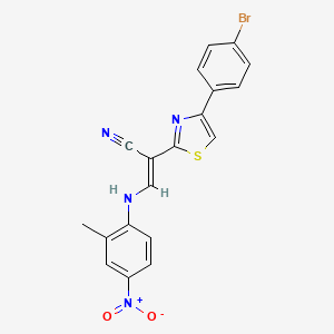 2-[4-(4-bromophenyl)-1,3-thiazol-2-yl]-3-[(2-methyl-4-nitrophenyl)amino]acrylonitrile