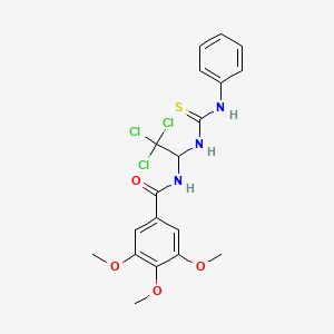 molecular formula C19H20Cl3N3O4S B5106075 N-{1-[(anilinocarbonothioyl)amino]-2,2,2-trichloroethyl}-3,4,5-trimethoxybenzamide 