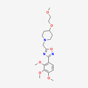 molecular formula C20H29N3O6 B5106115 4-(2-methoxyethoxy)-1-{[3-(2,3,4-trimethoxyphenyl)-1,2,4-oxadiazol-5-yl]methyl}piperidine 
