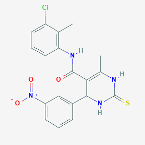 molecular formula C19H17ClN4O3S B5106120 N-(3-chloro-2-methylphenyl)-6-methyl-4-(3-nitrophenyl)-2-thioxo-1,2,3,4-tetrahydro-5-pyrimidinecarboxamide 