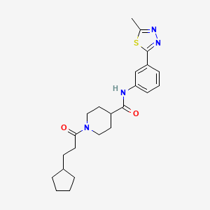 1-(3-cyclopentylpropanoyl)-N-[3-(5-methyl-1,3,4-thiadiazol-2-yl)phenyl]-4-piperidinecarboxamide