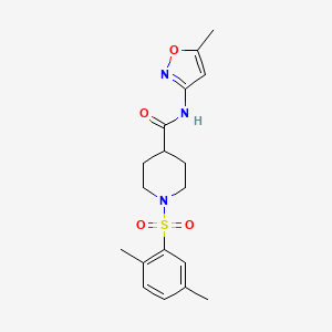 molecular formula C18H23N3O4S B5106171 1-[(2,5-dimethylphenyl)sulfonyl]-N-(5-methyl-3-isoxazolyl)-4-piperidinecarboxamide 