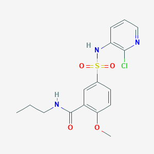 molecular formula C16H18ClN3O4S B5106173 5-{[(2-chloro-3-pyridinyl)amino]sulfonyl}-2-methoxy-N-propylbenzamide 