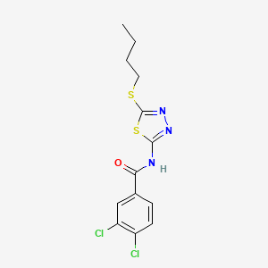 molecular formula C13H13Cl2N3OS2 B5106198 N-[5-(butylthio)-1,3,4-thiadiazol-2-yl]-3,4-dichlorobenzamide 