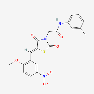 molecular formula C20H17N3O6S B5106223 2-[5-(2-methoxy-5-nitrobenzylidene)-2,4-dioxo-1,3-thiazolidin-3-yl]-N-(3-methylphenyl)acetamide 