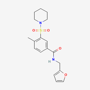 molecular formula C18H22N2O4S B5106237 N-(2-furylmethyl)-4-methyl-3-(piperidin-1-ylsulfonyl)benzamide 