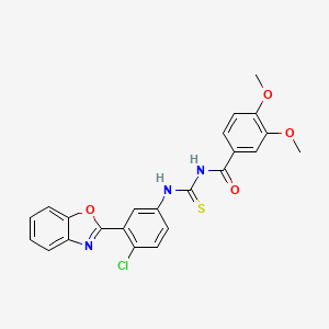 N-({[3-(1,3-benzoxazol-2-yl)-4-chlorophenyl]amino}carbonothioyl)-3,4-dimethoxybenzamide