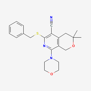 6-(benzylthio)-3,3-dimethyl-8-(4-morpholinyl)-3,4-dihydro-1H-pyrano[3,4-c]pyridine-5-carbonitrile