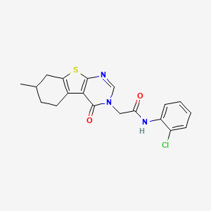 molecular formula C19H18ClN3O2S B5106282 N-(2-chlorophenyl)-2-(7-methyl-4-oxo-5,6,7,8-tetrahydro[1]benzothieno[2,3-d]pyrimidin-3(4H)-yl)acetamide 