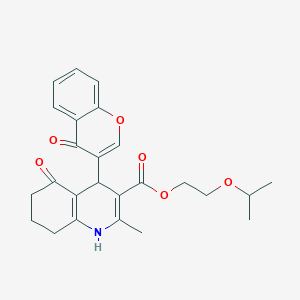 molecular formula C25H27NO6 B5106301 2-isopropoxyethyl 2-methyl-5-oxo-4-(4-oxo-4H-chromen-3-yl)-1,4,5,6,7,8-hexahydro-3-quinolinecarboxylate 
