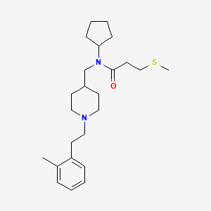 molecular formula C24H38N2OS B5106322 N-cyclopentyl-N-({1-[2-(2-methylphenyl)ethyl]-4-piperidinyl}methyl)-3-(methylthio)propanamide 