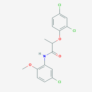 molecular formula C16H14Cl3NO3 B5106354 N-(5-chloro-2-methoxyphenyl)-2-(2,4-dichlorophenoxy)propanamide 