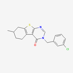 3-(3-chlorobenzyl)-7-methyl-5,6,7,8-tetrahydro[1]benzothieno[2,3-d]pyrimidin-4(3H)-one