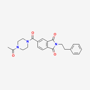 molecular formula C23H23N3O4 B5106371 5-[(4-acetyl-1-piperazinyl)carbonyl]-2-(2-phenylethyl)-1H-isoindole-1,3(2H)-dione 