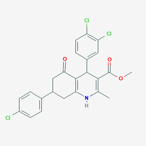 molecular formula C24H20Cl3NO3 B5106378 methyl 7-(4-chlorophenyl)-4-(3,4-dichlorophenyl)-2-methyl-5-oxo-1,4,5,6,7,8-hexahydro-3-quinolinecarboxylate 