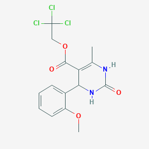 2,2,2-trichloroethyl 4-(2-methoxyphenyl)-6-methyl-2-oxo-1,2,3,4-tetrahydro-5-pyrimidinecarboxylate