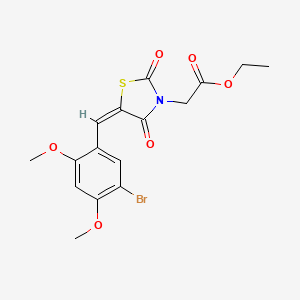molecular formula C16H16BrNO6S B5106404 ethyl [5-(5-bromo-2,4-dimethoxybenzylidene)-2,4-dioxo-1,3-thiazolidin-3-yl]acetate 