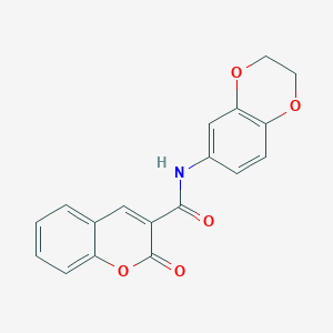 molecular formula C18H13NO5 B5106486 N-(2,3-dihydro-1,4-benzodioxin-6-yl)-2-oxo-2H-chromene-3-carboxamide 