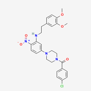 5-[4-(4-chlorobenzoyl)-1-piperazinyl]-N-[2-(3,4-dimethoxyphenyl)ethyl]-2-nitroaniline