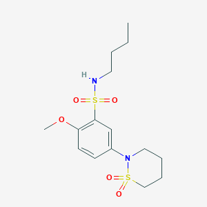 N-butyl-5-(1,1-dioxido-1,2-thiazinan-2-yl)-2-methoxybenzenesulfonamide