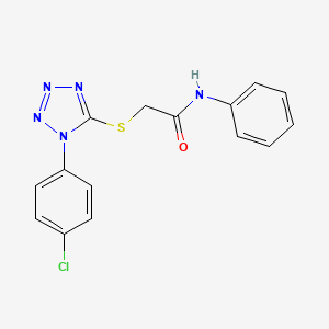 2-{[1-(4-chlorophenyl)-1H-tetrazol-5-yl]thio}-N-phenylacetamide