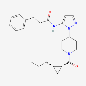 3-phenyl-N-[1-(1-{[(1R*,2S*)-2-propylcyclopropyl]carbonyl}-4-piperidinyl)-1H-pyrazol-5-yl]propanamide