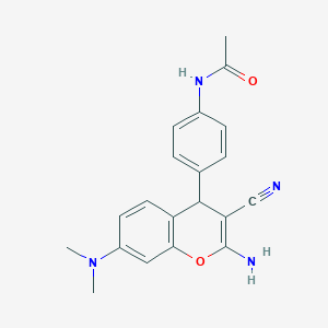 N-{4-[2-amino-3-cyano-7-(dimethylamino)-4H-chromen-4-yl]phenyl}acetamide