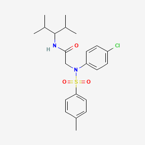 molecular formula C22H29ClN2O3S B5106584 N~2~-(4-chlorophenyl)-N~1~-(1-isopropyl-2-methylpropyl)-N~2~-[(4-methylphenyl)sulfonyl]glycinamide 