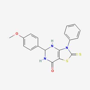 molecular formula C18H15N3O2S2 B5106588 5-(4-methoxyphenyl)-3-phenyl-2-thioxo-2,3,5,6-tetrahydro[1,3]thiazolo[4,5-d]pyrimidin-7(4H)-one 