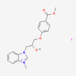 3-{2-hydroxy-3-[4-(methoxycarbonyl)phenoxy]propyl}-1-methyl-1H-3,1-benzimidazol-3-ium iodide