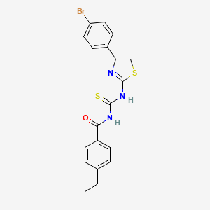 molecular formula C19H16BrN3OS2 B5106628 N-({[4-(4-bromophenyl)-1,3-thiazol-2-yl]amino}carbonothioyl)-4-ethylbenzamide 