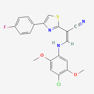 molecular formula C20H15ClFN3O2S B5106673 3-[(4-chloro-2,5-dimethoxyphenyl)amino]-2-[4-(4-fluorophenyl)-1,3-thiazol-2-yl]acrylonitrile 