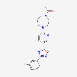 1-acetyl-4-{5-[3-(3-chlorophenyl)-1,2,4-oxadiazol-5-yl]-2-pyridinyl}-1,4-diazepane