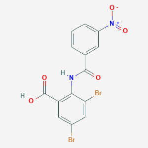 molecular formula C14H8Br2N2O5 B5106710 3,5-dibromo-2-[(3-nitrobenzoyl)amino]benzoic acid 