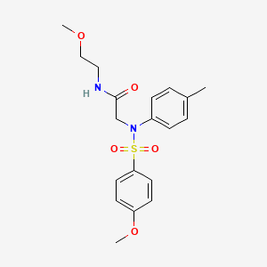 molecular formula C19H24N2O5S B5106728 N~1~-(2-methoxyethyl)-N~2~-[(4-methoxyphenyl)sulfonyl]-N~2~-(4-methylphenyl)glycinamide 