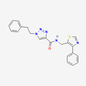 molecular formula C21H19N5OS B5106749 1-(2-phenylethyl)-N-[(4-phenyl-1,3-thiazol-5-yl)methyl]-1H-1,2,3-triazole-4-carboxamide 