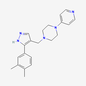 1-{[3-(3,4-dimethylphenyl)-1H-pyrazol-4-yl]methyl}-4-(4-pyridinyl)piperazine