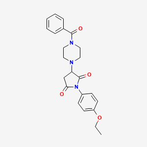 molecular formula C23H25N3O4 B5106755 3-(4-benzoyl-1-piperazinyl)-1-(4-ethoxyphenyl)-2,5-pyrrolidinedione 