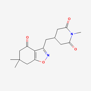 4-[(6,6-dimethyl-4-oxo-4,5,6,7-tetrahydro-1,2-benzisoxazol-3-yl)methyl]-1-methyl-2,6-piperidinedione