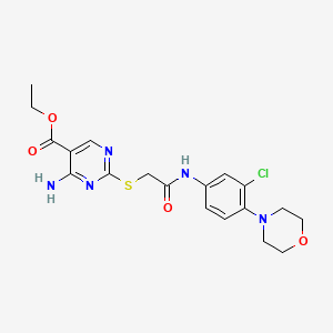 molecular formula C19H22ClN5O4S B5106802 ethyl 4-amino-2-[(2-{[3-chloro-4-(4-morpholinyl)phenyl]amino}-2-oxoethyl)thio]-5-pyrimidinecarboxylate 