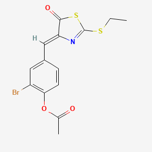 2-bromo-4-{[2-(ethylthio)-5-oxo-1,3-thiazol-4(5H)-ylidene]methyl}phenyl acetate