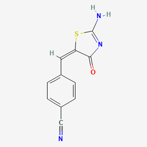 4-[(2-imino-4-oxo-1,3-thiazolidin-5-ylidene)methyl]benzonitrile