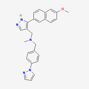 1-[3-(6-methoxy-2-naphthyl)-1H-pyrazol-4-yl]-N-methyl-N-[4-(1H-pyrazol-1-yl)benzyl]methanamine